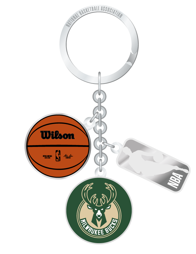 NBA Milwaukee Bucks Charm Keychain