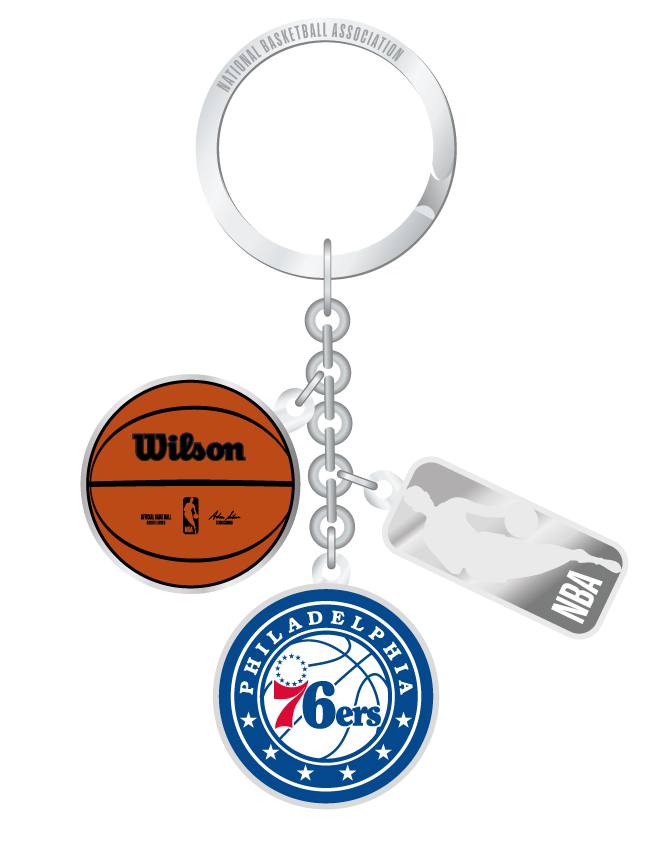 NBA Philadelphia 76ers Charm Keychain