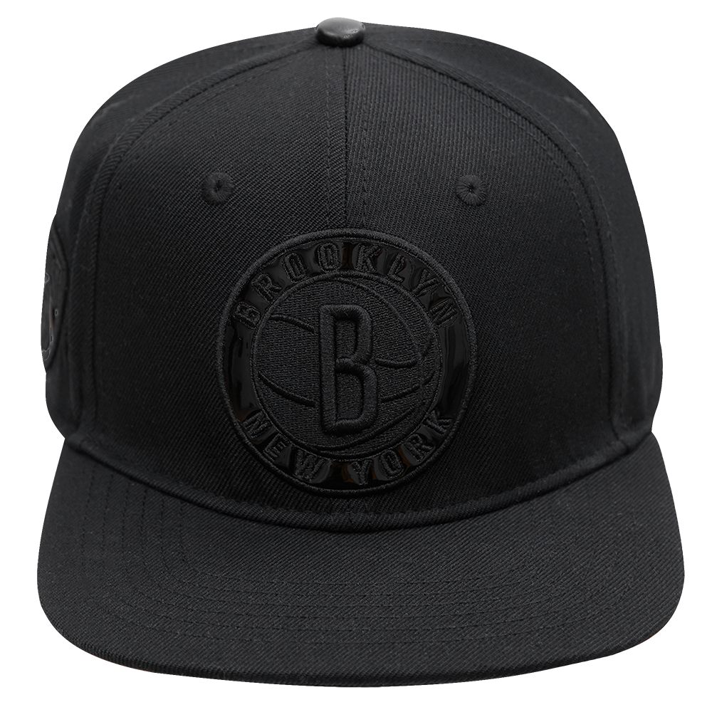 Mens Brooklyn Nets Classic Triple Black Snapback Cap