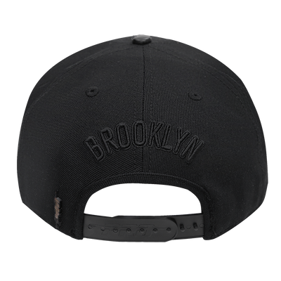 Mens Brooklyn Nets Classic Triple Black Snapback Cap