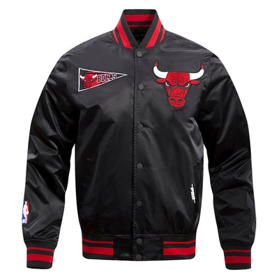 Mens Chicago Bulls Retro Classic Rib Satin Jacket