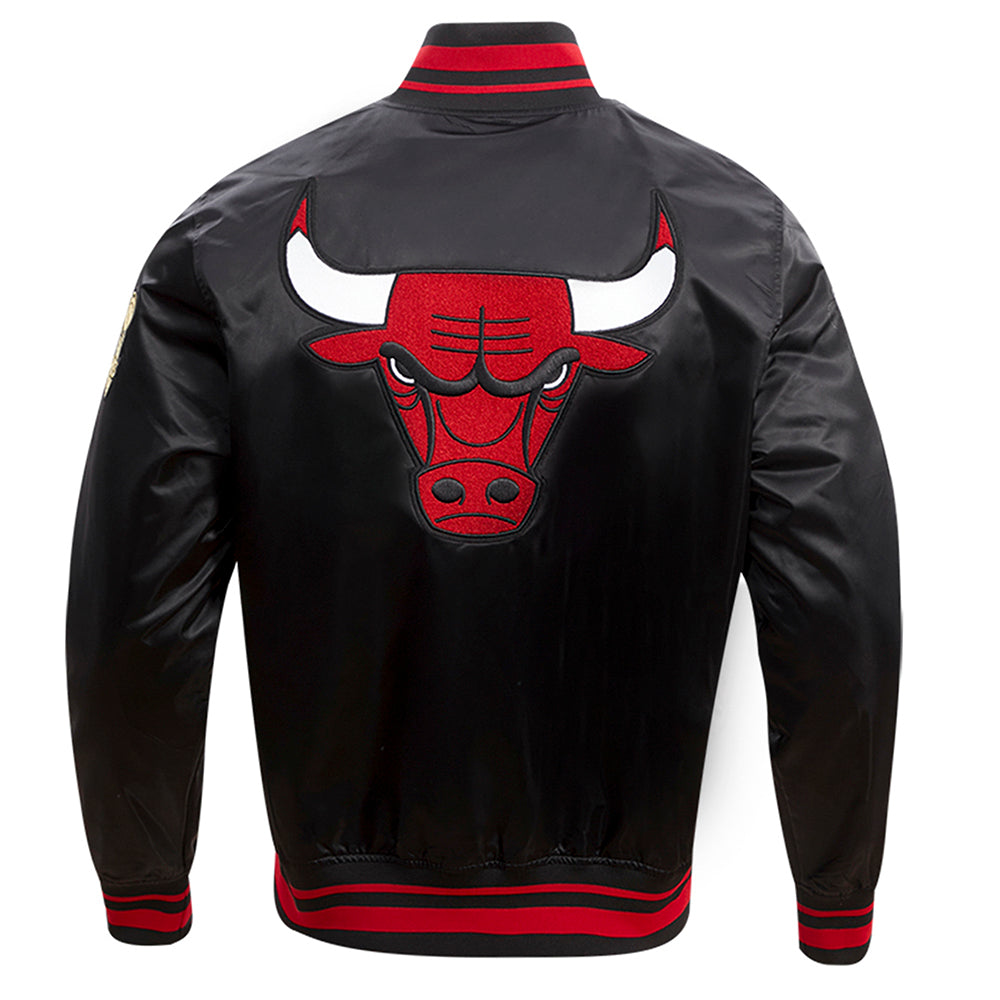 Mens Chicago Bulls Retro Classic Rib Satin Jacket