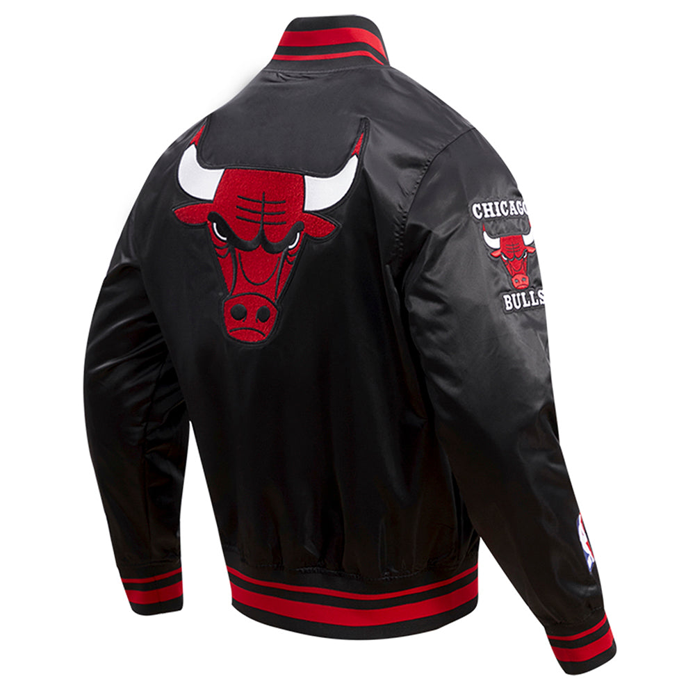 Mens Chicago Bulls Retro Classic Rib Satin Jacket