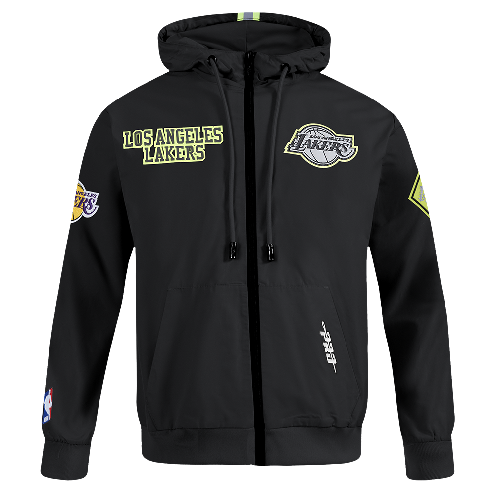 Mens Los Angeles Lakers Hi-Vis FZ Fleece Hoodie