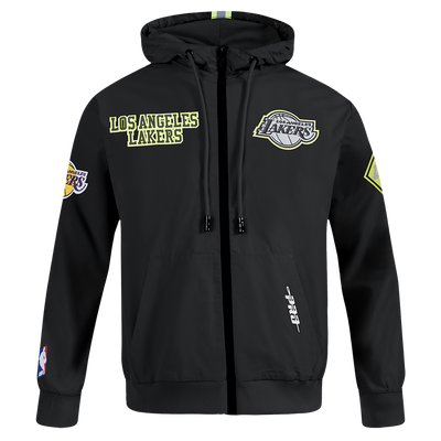 Mens Los Angeles Lakers Hi-Vis FZ Fleece Hoodie
