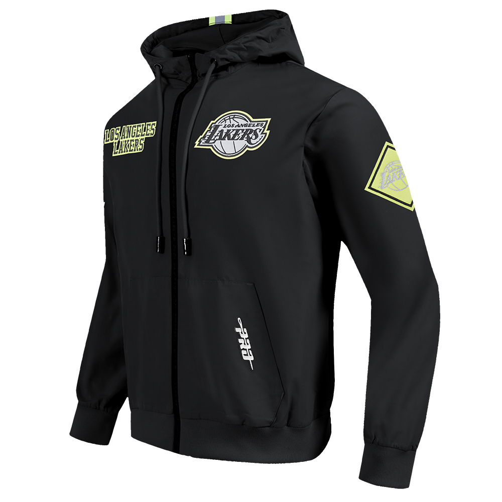 Mens Los Angeles Lakers Hi-Vis FZ Fleece Hoodie