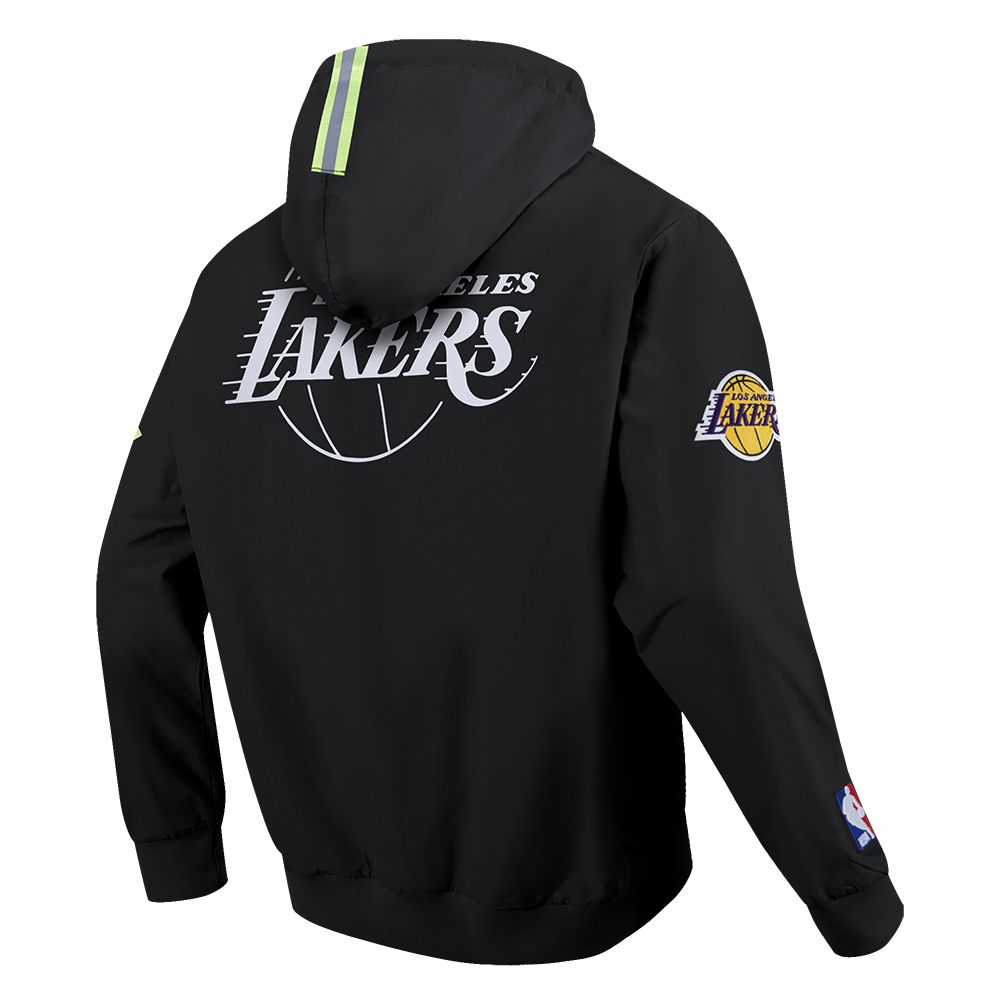 Mens Los Angeles Lakers Hi-Vis FZ Fleece Hoodie