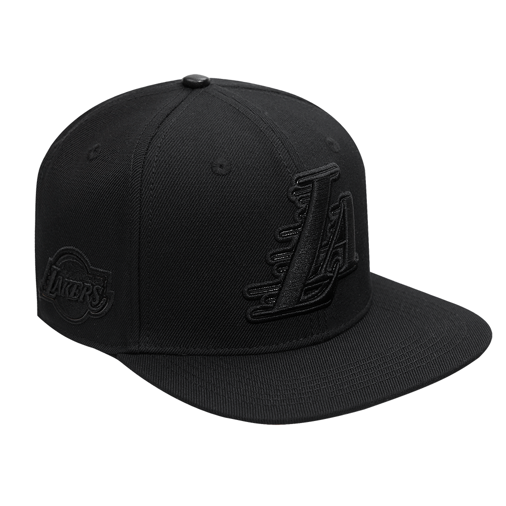 Mens Los Angeles Lakers Classic Triple Black Snapback Cap