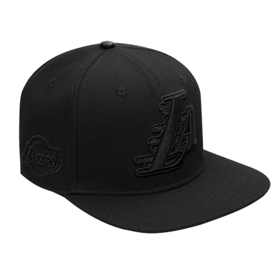 Mens Los Angeles Lakers Classic Triple Black Snapback Cap