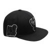 Mens Milwaukee Bucks Classic Triple Black Snapback Cap