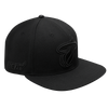 Mens Miami Heat Classic Triple Black Snapback Cap