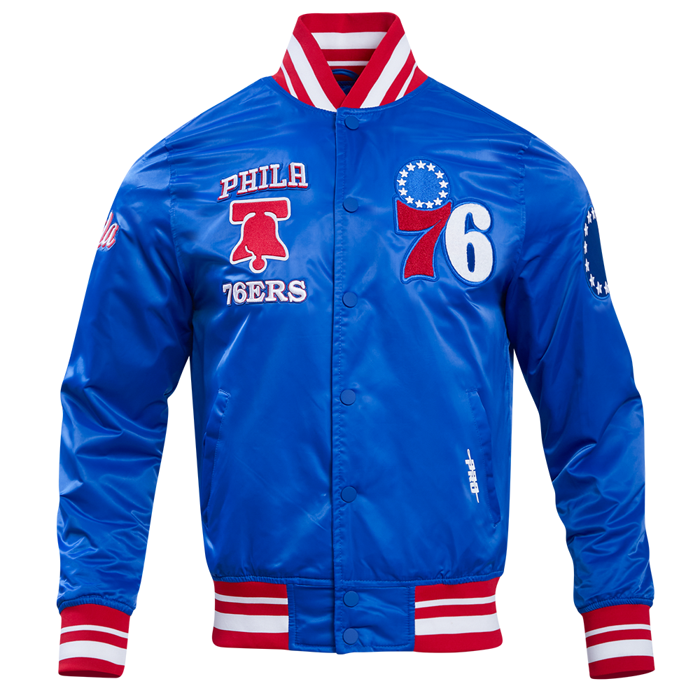 Mens Philadelphia 76ers Classic Retro Satin Jacket
