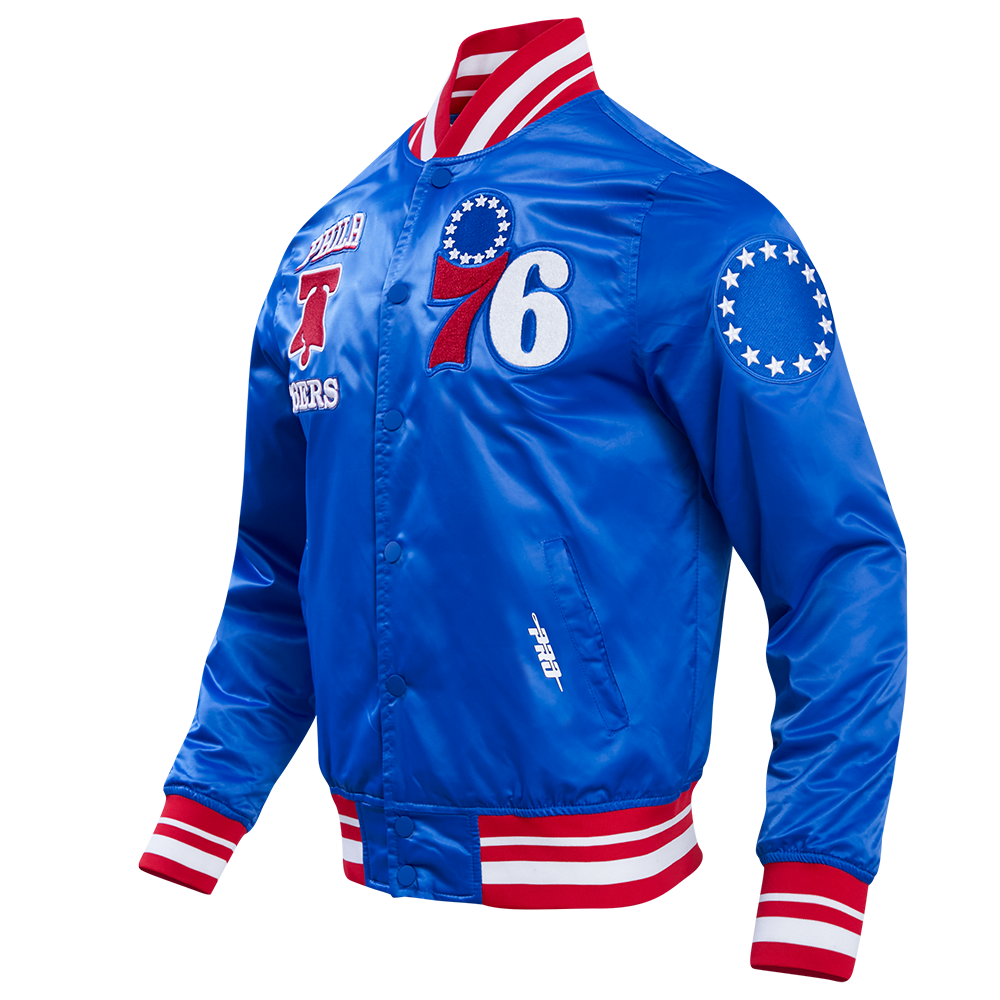Mens Philadelphia 76ers Classic Retro Satin Jacket