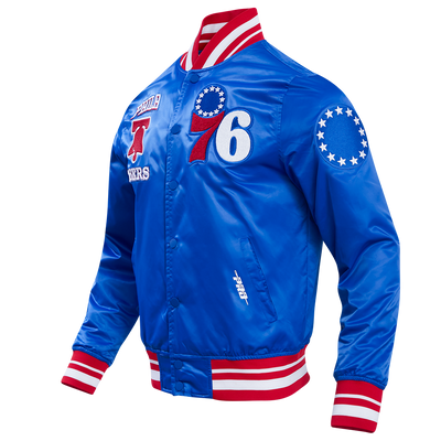Mens Philadelphia 76ers Classic Retro Satin Jacket