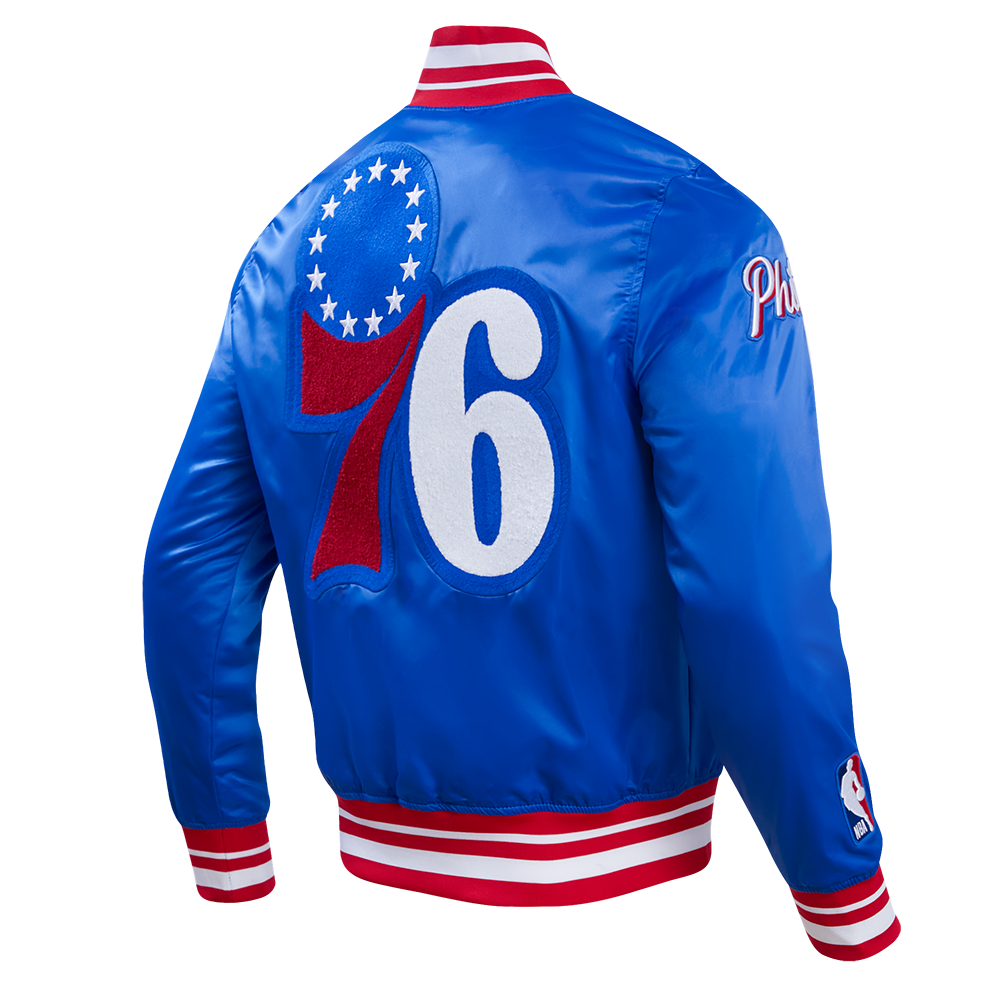 Mens Philadelphia 76ers Classic Retro Satin Jacket