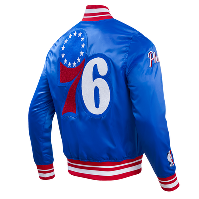 Mens Philadelphia 76ers Classic Retro Satin Jacket