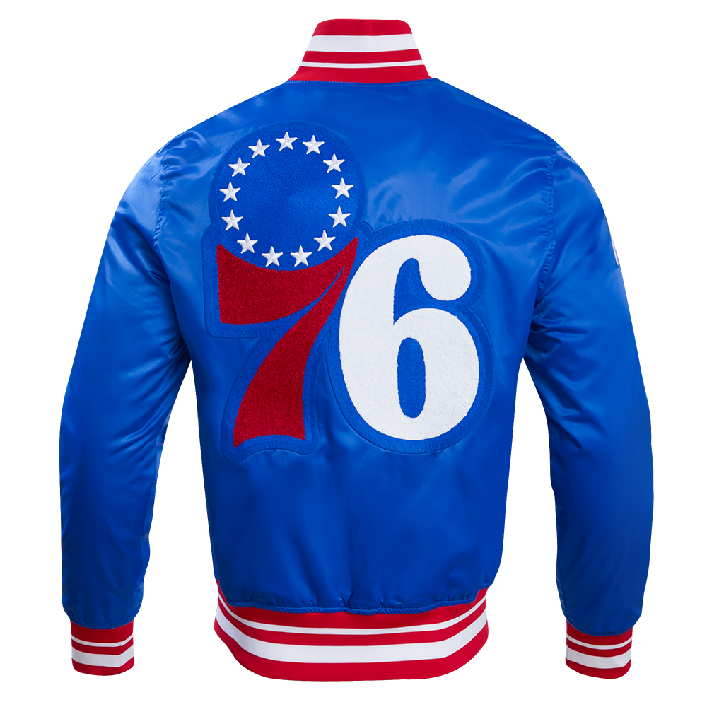 Mens Philadelphia 76ers Classic Retro Satin Jacket