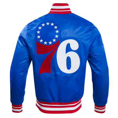 Mens Philadelphia 76ers Classic Retro Satin Jacket