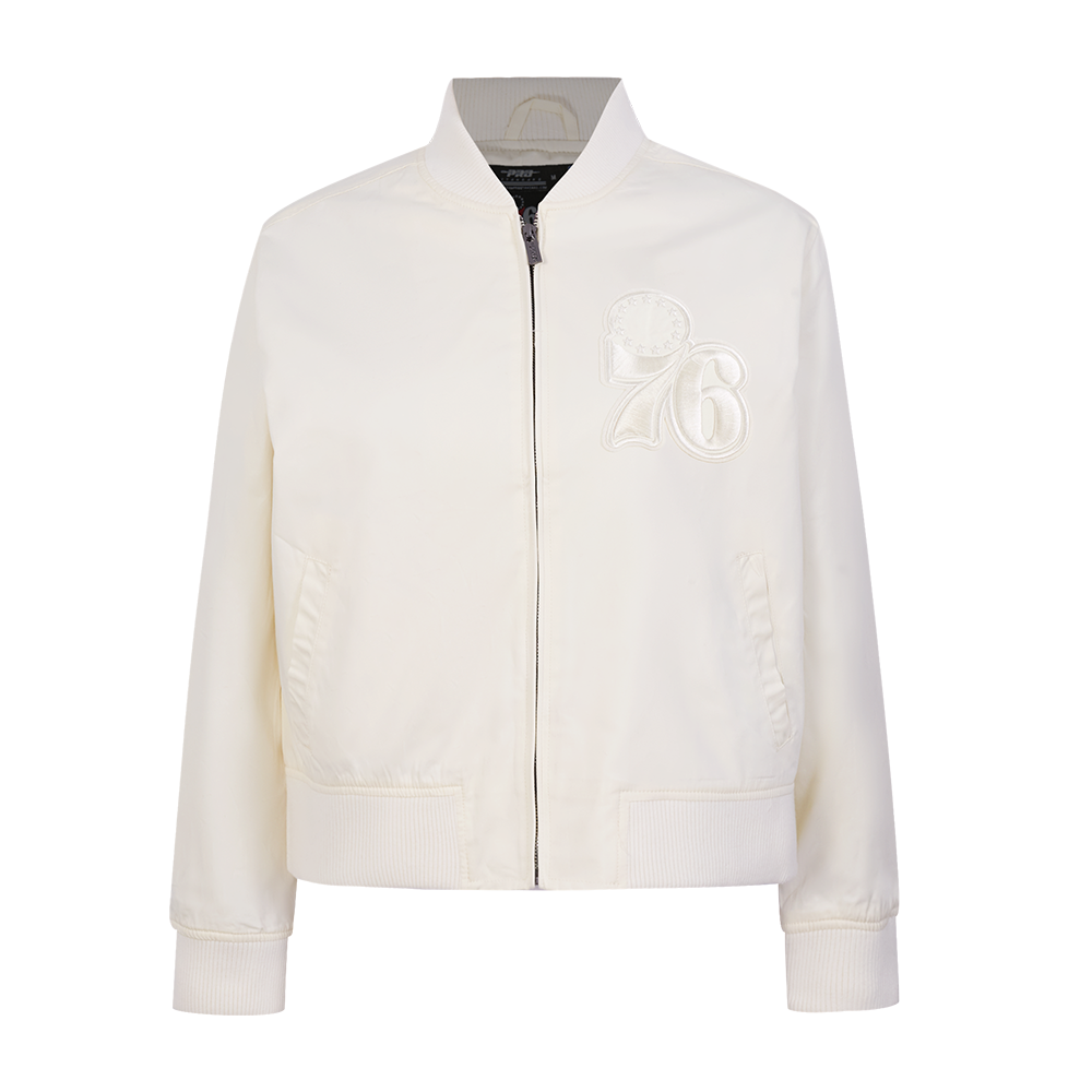 Womens Philadelphia 76ers Classic Neutral Twill Jacket
