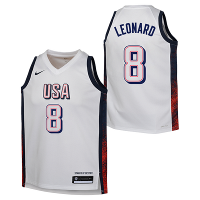 Mens Kawhi Leonard USA Home White Jersey