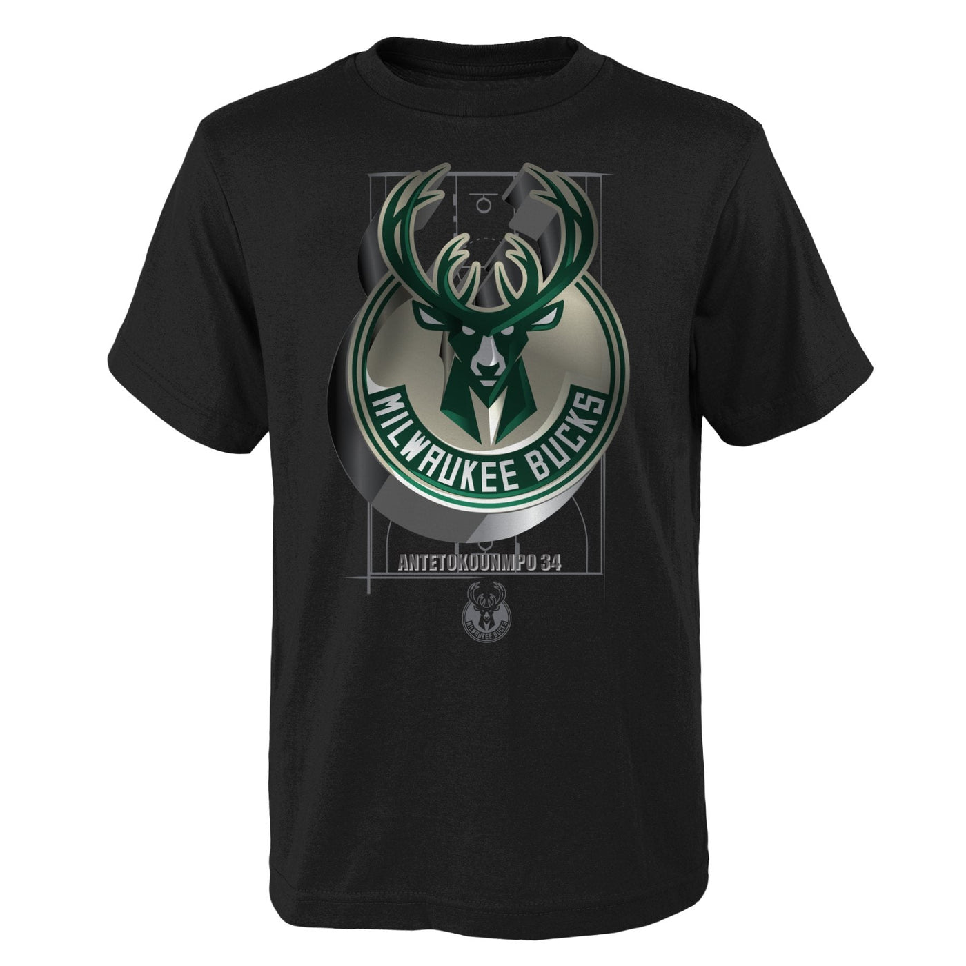 Mens Milwaukee Bucks Giannis 3D Logo T-Shirt