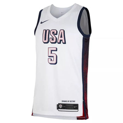 Junior Anthony Edwards USA Home White Jersey