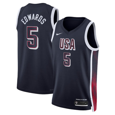 Junior Anthony Edwards USA Road Navy Jersey