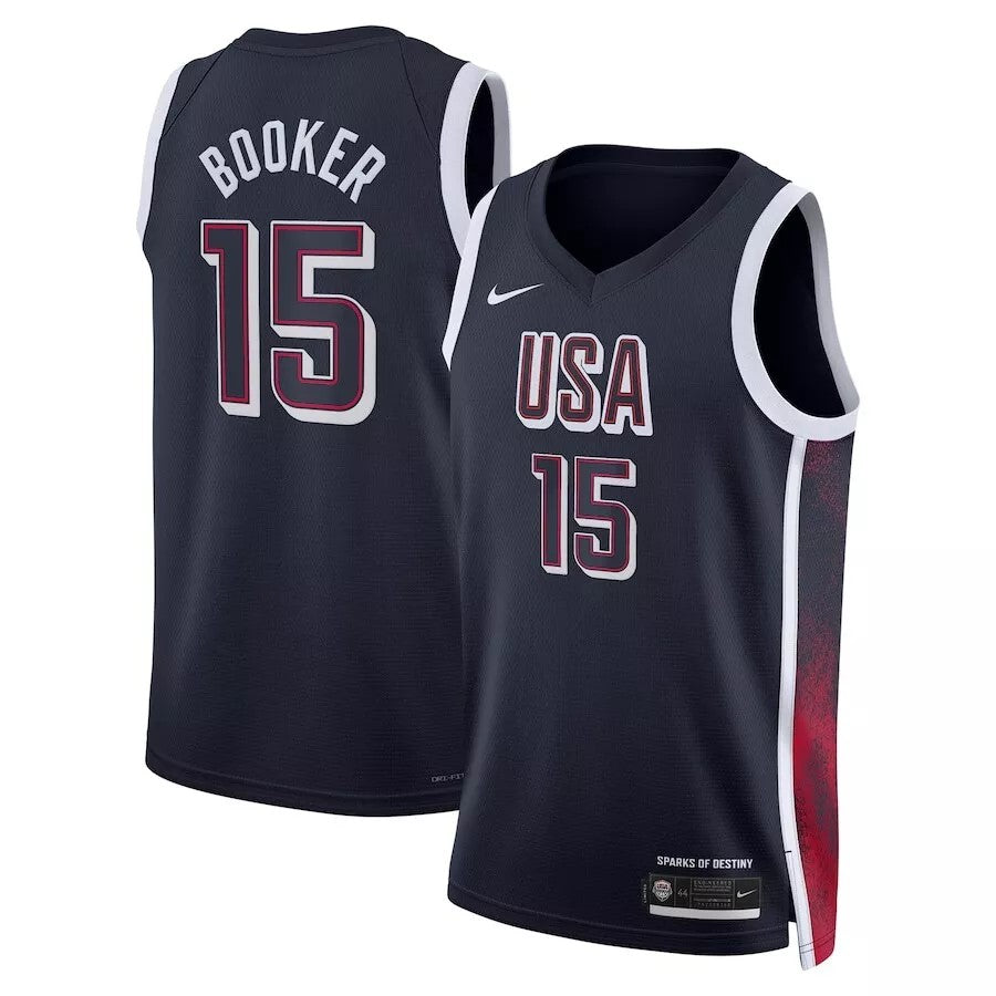 Mens Devin Booker USA Road Navy Jersey