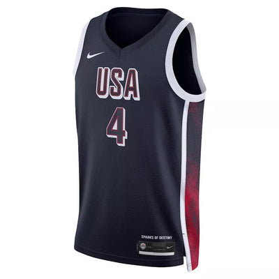 Junior Steph Curry USA Road Navy Jersey