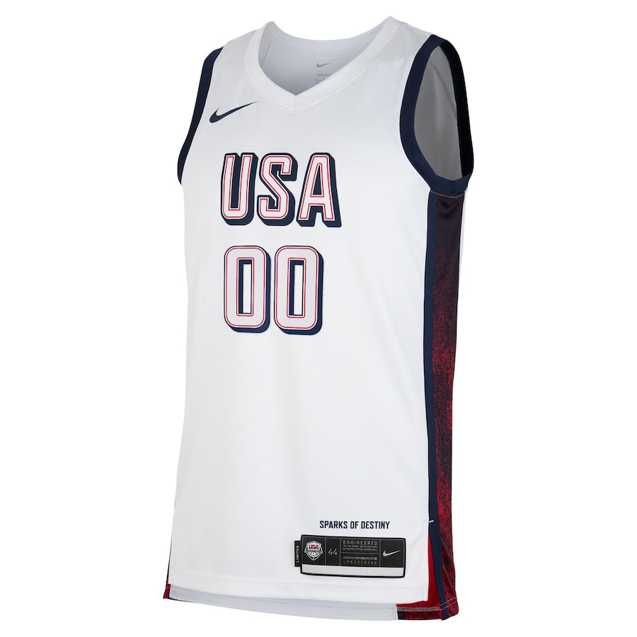 Mens Blank USA Home White Jersey