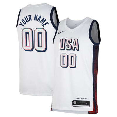 Mens Blank USA Home White Jersey