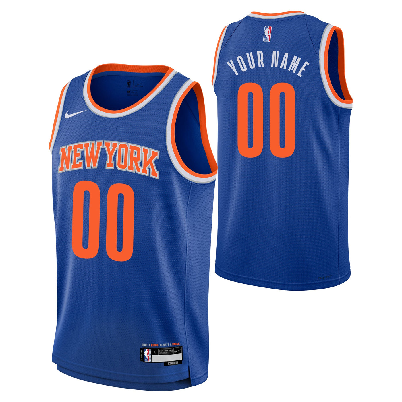 Junior New York Knicks Blank Icon Swingman Replica Jersey