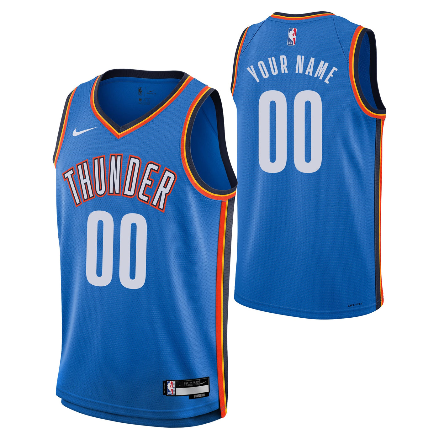 Junior Okl City Thunder Blank Icon Swingman Replica Custom Jersey