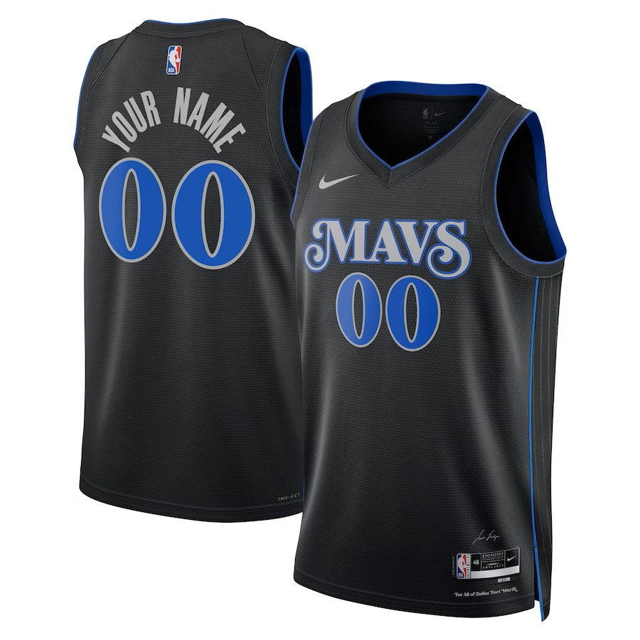 Boys Dallas Mavericks City Edition Swingman Replica Custom Jersey