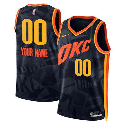 Mens Oklahoma City Thunder Blank Swingman City Edition Replica Jersey